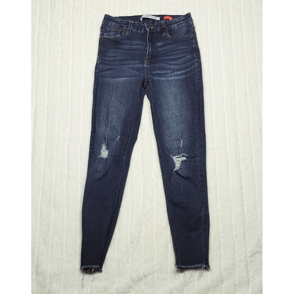 Celebrity Pink The Pice Women's Size 5/27 Dark Wash Distressed Skinny Jeans